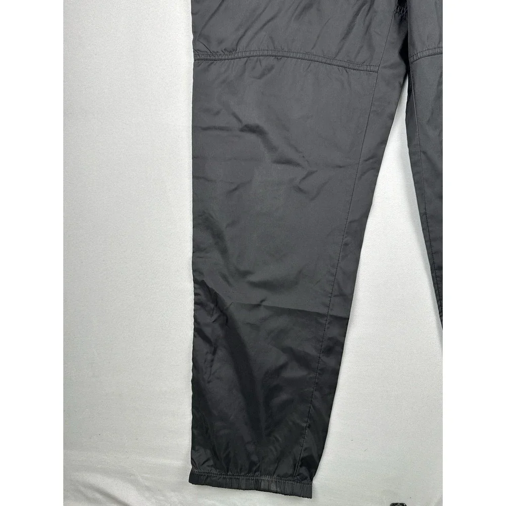Vintage 90s Nike Black Nylon Track Pants Swoosh Zip Leg Windbreaker L